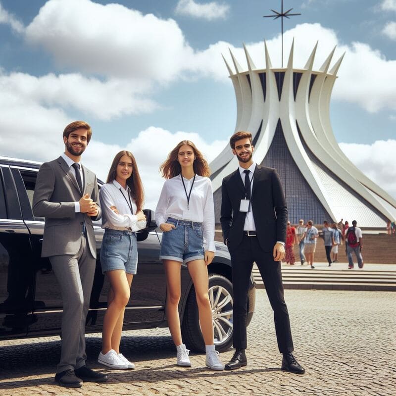 Grupo pequeno em city tour privativo na capital federal