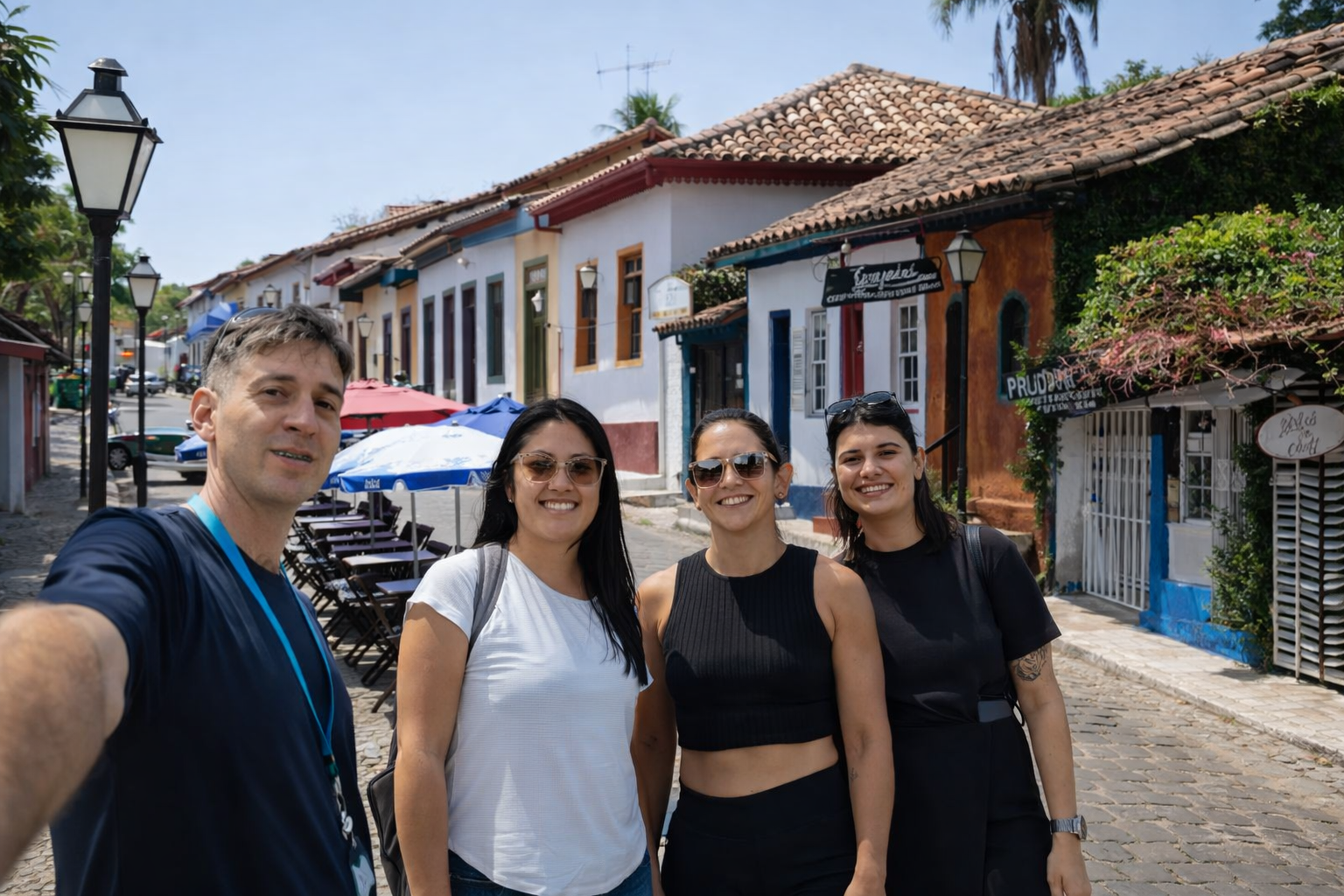 Rua do Lazer em Pirenópolis com grupo de turistas - gastronomia e compras bate e volta saindo de Brasília